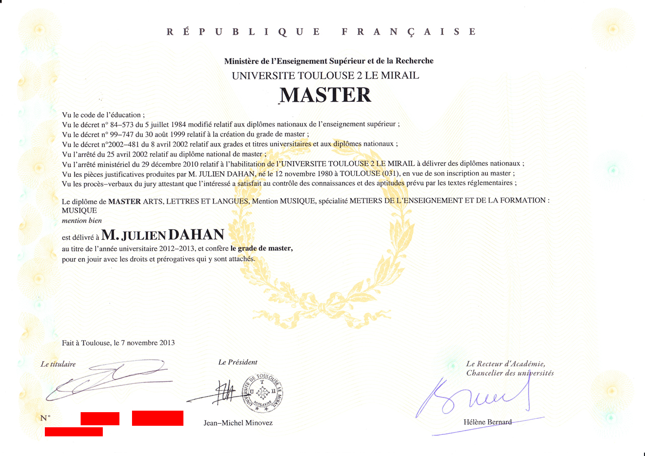 diplome universitaire master 2